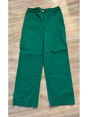 Size Large Women's Refuge Wide Leg Green Denim Pants